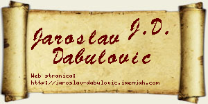 Jaroslav Dabulović vizit kartica